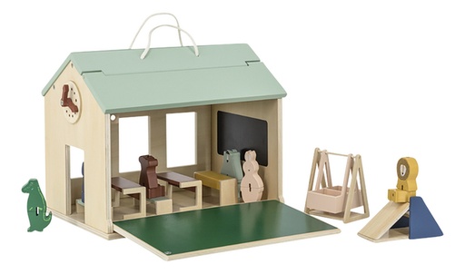 [22502701] Trixie houten school met accessoires dieren