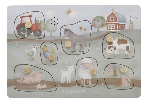 [26744701] Little Dutch Houten puzzel met geluid Little Farm