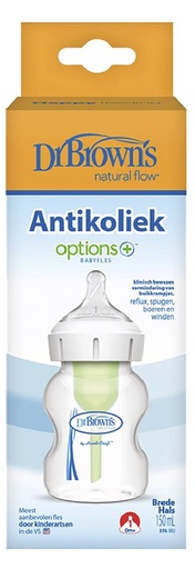 [28397901] Dr. Brown's Antikoliekzuigfles Options+ met brede hals transparant 150 ml