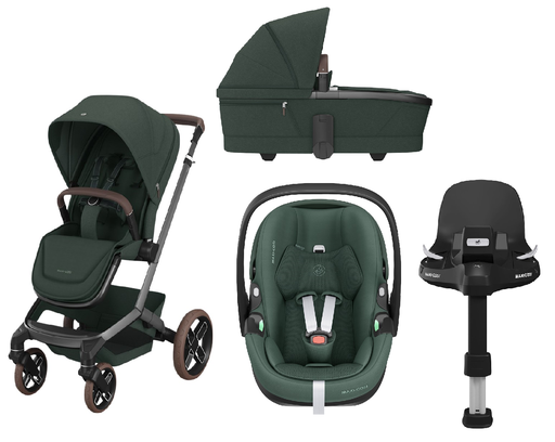 [28958501] Maxi-Cosi 5-in-1 Kinderwagen Fame Twillic Green (inclusief draagbare autostoel Green + basis) 