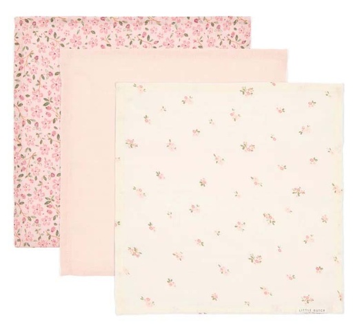 [29790501] Little Dutch Lingettes hydrophiles Fairy Garden rose/beige - 3 pièces