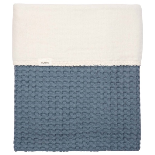 [29849501] Koeka Couverture en polaire pour berceau ou parc Amsterdam Bluestone coton Lg 100 x L 75 cm