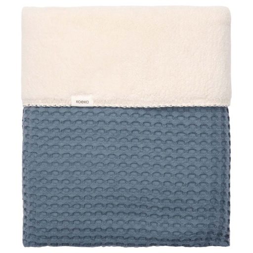 [29850301] Koeka Couverture en polaire pour berceau ou parc Oslo Bluestone coton Lg 100 x L 75 cm