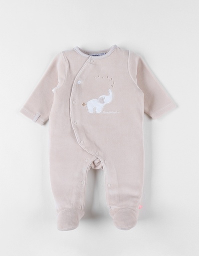 Noukie's Pyjama uit fluweel Bali beige