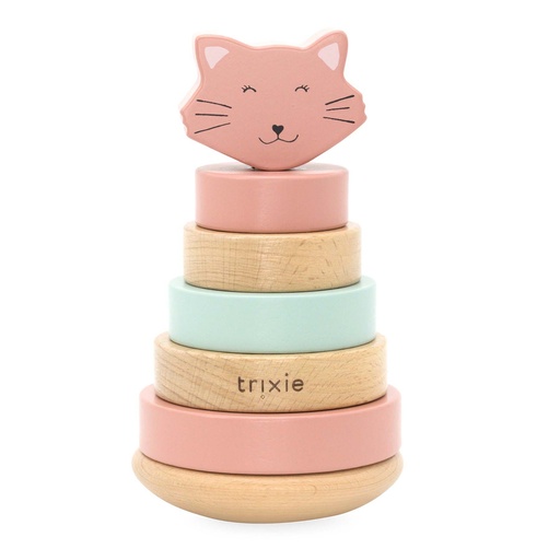 [29723301] Trixie Anneaux en bois à empiler Mrs. Cat