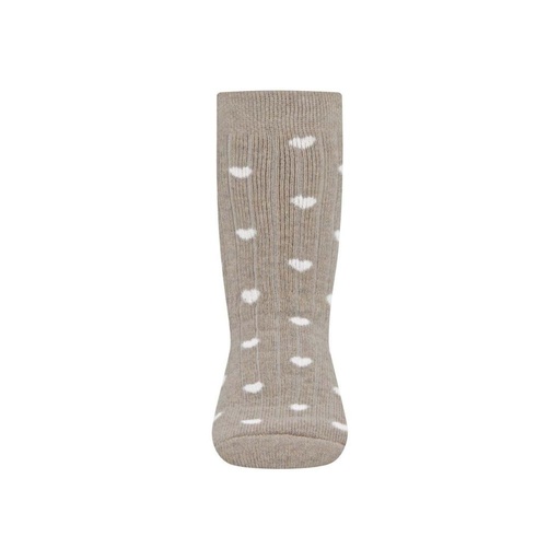 Ewers Paire de chaussettes antidérapantes Coeurs beige/brun