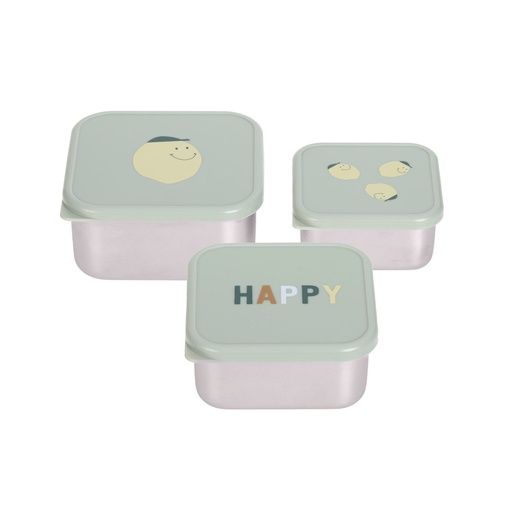 [30167901] Lässig Boîte à snacks Happy Fruits Lemon - 3 pièces