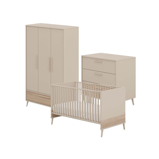 [30410701] PAIDI Chambre de bébé 3 pièces (lit évolutif + commode + armoire 3 portes)