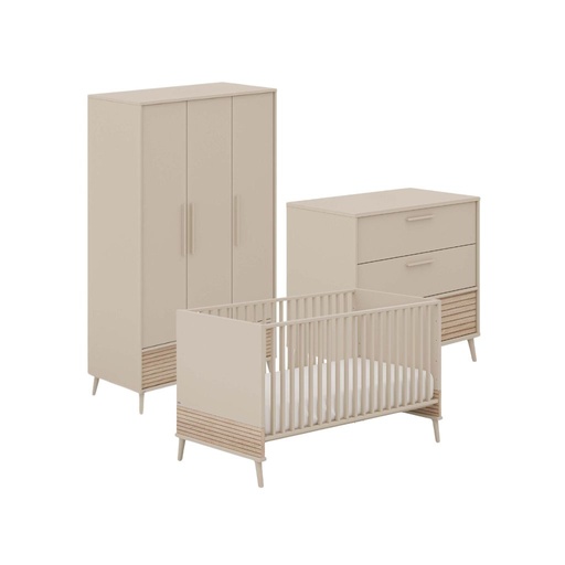 [30410701] PAIDI Chambre de bébé 3 pièces (lit évolutif + commode + armoire 3 portes)