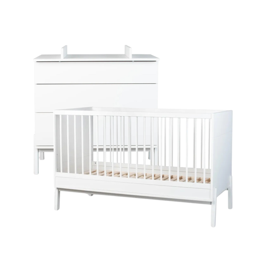 [30514101] Quax Chambre de bébé 2 pièces (lit évolutif L 140 x Lg 70 cm + commode avec rallonge) Ashi Cream