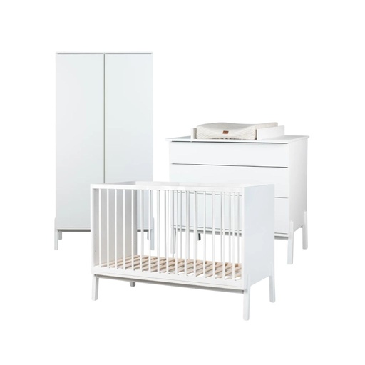 [30514201] Quax 3-delige babykamer (bed L 120 x B 60 cm + commode met verlengstuk + kast met 2 deuren) Ashi Cream