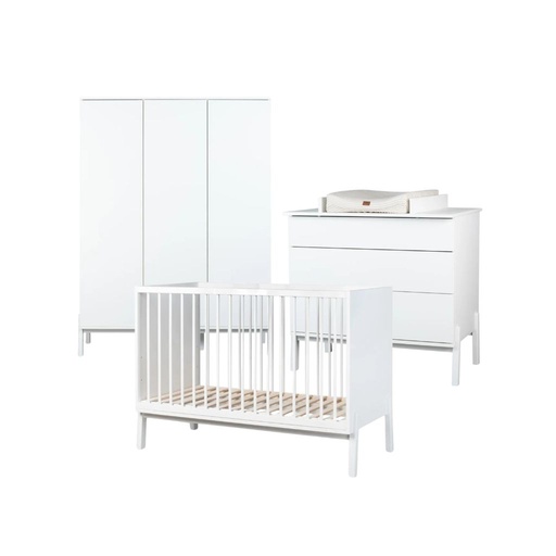 [30514401] Quax 3-delige babykamer (bed L 120 x B 60 cm + commode met verlengstuk + kast met 3 deuren) Ashi Cream