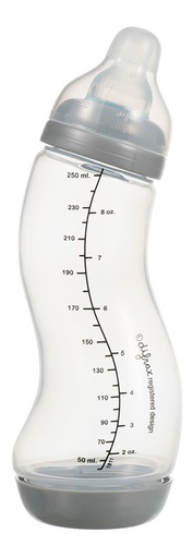 [9499601] Difrax S-zuigfles 1-2-3 Variflow grijs 250 ml