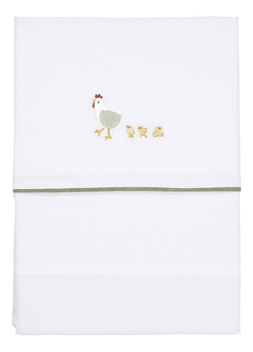 [26764101] Little Dutch Drap pour lit Little Farm blanc