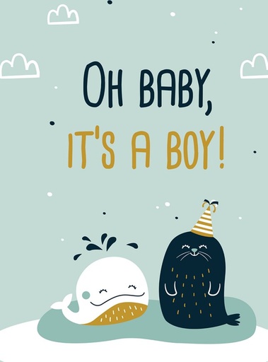 [9358601] Minimou Geboortebord Oh baby, it's a boy
