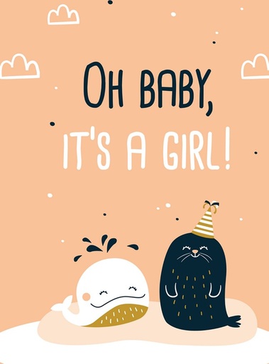 [9358701] Minimou Geboortebord Oh baby, it's a girl