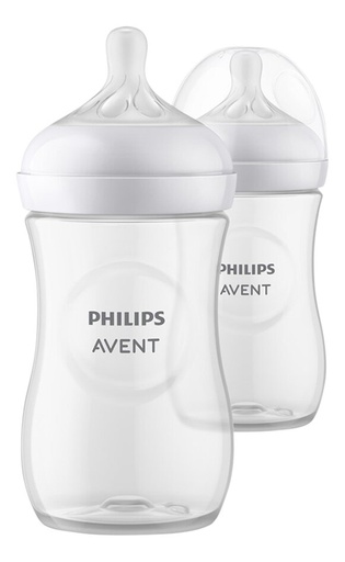 [18877801] Philips AVENT Biberon Natural Response transparent 260 ml - 2 pièces