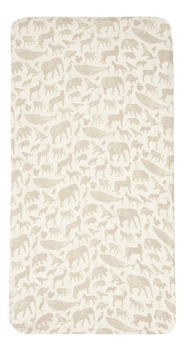 [26804701] Jollein Hoeslaken voor wieg Animals Nougat B 50 x L 90 cm