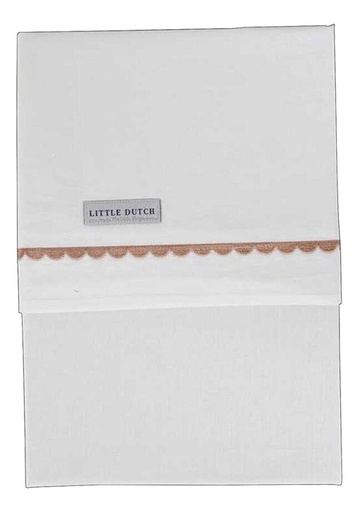 [14454501] Little Dutch Laken voor bed Pink Rounded geborduurd roze