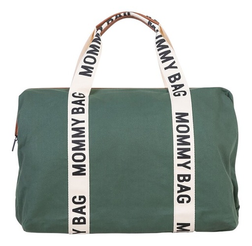 [27383901] Childhome Sac à langer Mommy Bag Signature Canvas vert