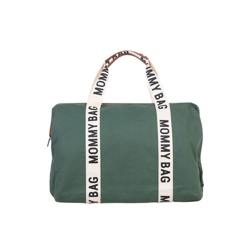 [27383901] Childhome Sac à langer Mommy Bag Signature Canvas vert