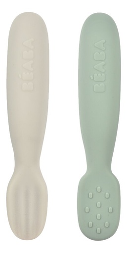 [27385401] Béaba Cuillère Sage Green/Velvet Green - 2 pièces