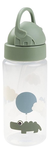 [27280701] Done by Deer Drinkfles met rietje Happy Clouds Green