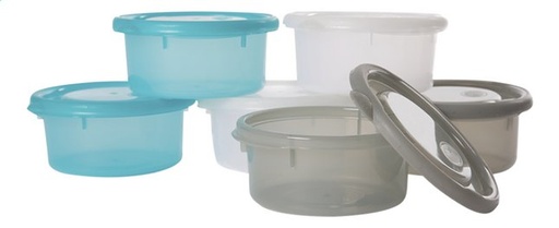 [6545401] Bo Jungle Bewaarpotje B-bowls turkoois/grijs/wit 300 ml - 6 stuks