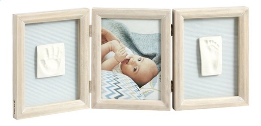 [2277101] Baby Art 3-delig fotokader met gipsafdruk My Baby Touch stormy