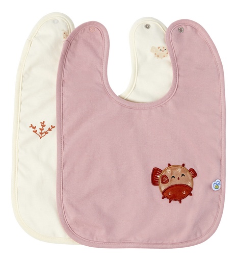 [26577101] Dreambee Bavoir Billie poisson-ballon beige/rose - 2 pièces