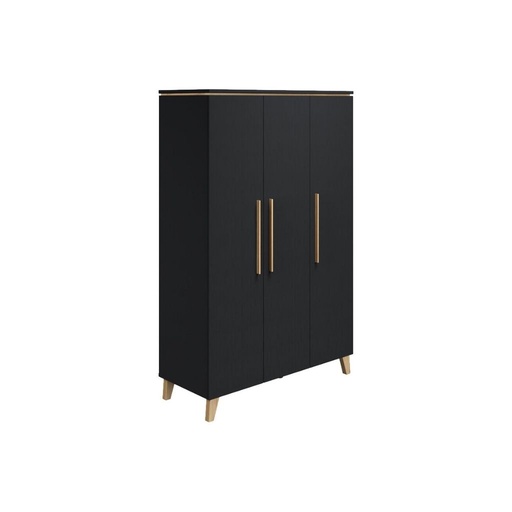 [14635701] Transland Armoire 3 portes Steffi noir