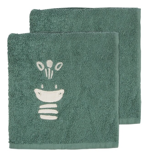 [16687201] Dreambee Handdoek Flo groen B 50 x L 100 cm - 2 stuks