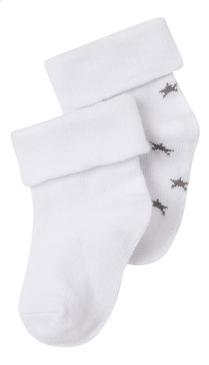 [2527901] Noppies Paire de chaussettes Levi blanc 3-6 mois - 2 pièces 