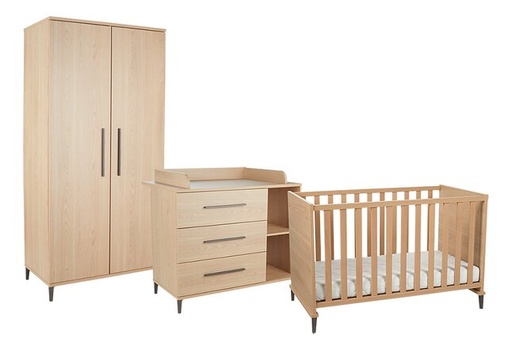 [22517501] Transland 3-delige babykamer (bed + commode + kast met 2 deuren) Niel