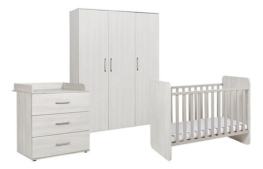 [22864401] Transland Chambre de bébé 3 pièces (lit évolutif + commode + armoire 3 portes) Robi