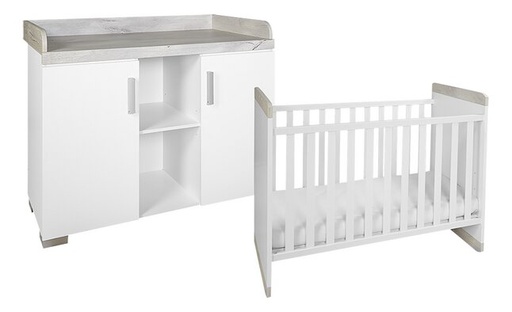 [22864701] Transland 2-delige babykamer (meegroeibed + commode) Alisa