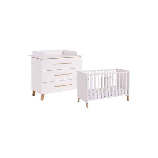 [22864901] Transland Chambre de bébé 2 pièces (lit + commode) Steffi blanc