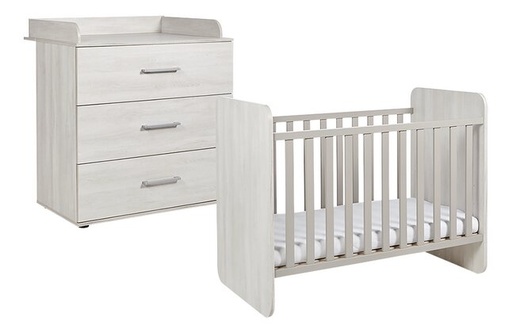 [22866401] Transland Chambre de bébé 2 pièces (lit évolutif + commode) Robi